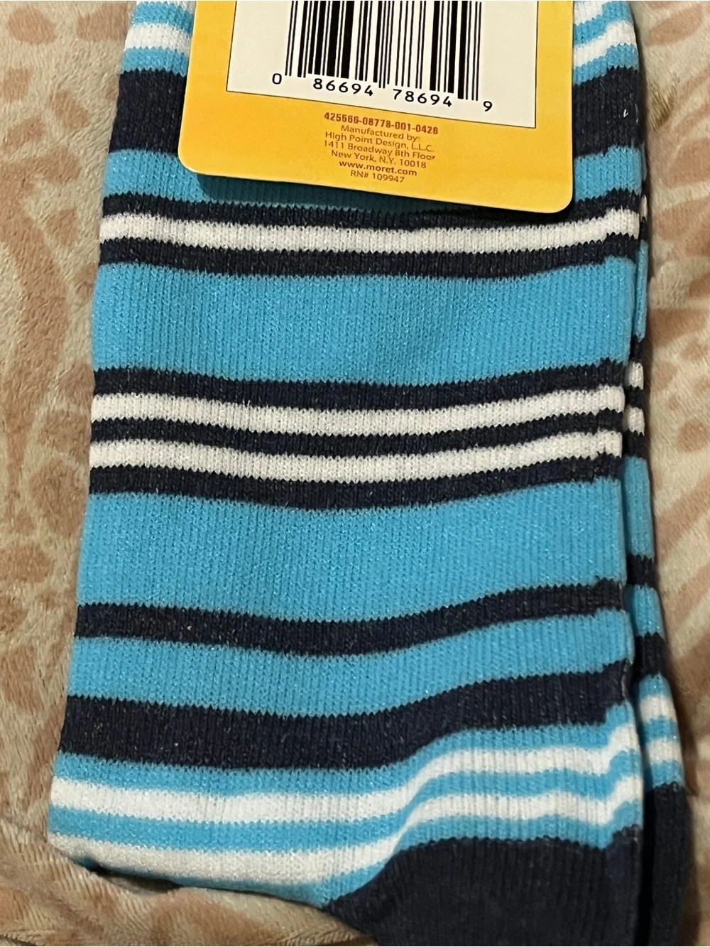 Disney Stitch Crew Socks Black Blue Adult Shoe Size 6.5-12 New With Tags
